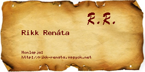 Rikk Renáta névjegykártya